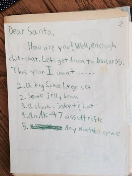 Dear Santa wish list