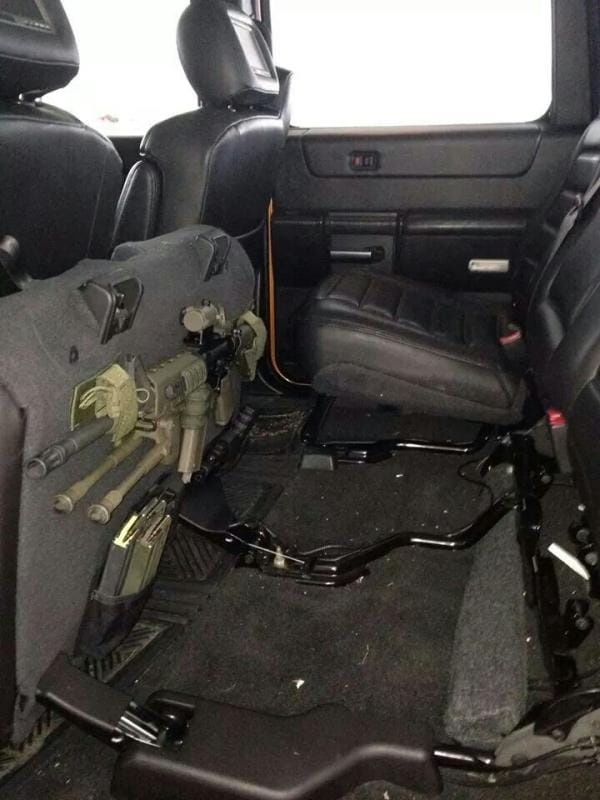 weapons hidden in vehicle
