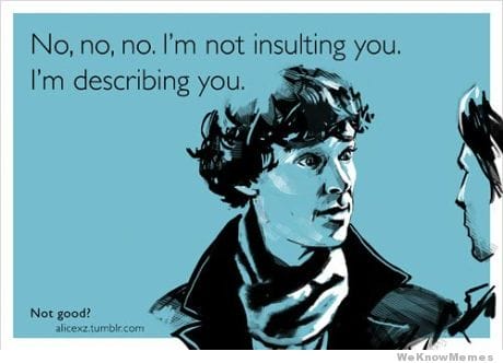 I'm not insulting you, I'm describing you