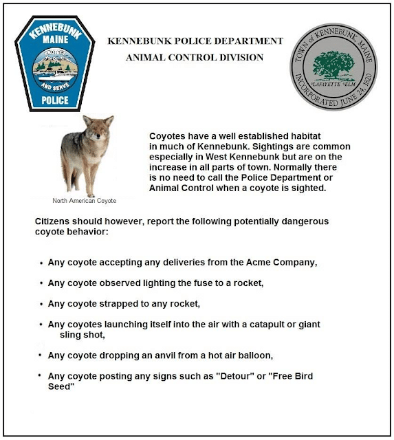 Kennebunkport PD coyote statement