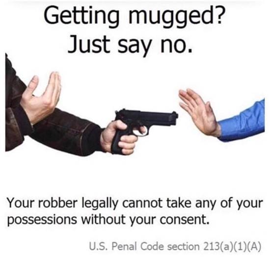 Getting mugged? Just say no.