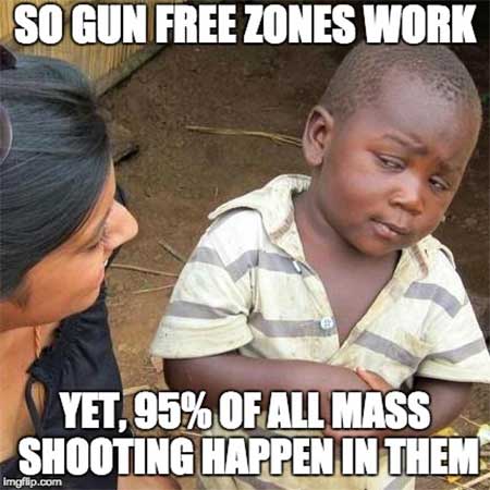 95% of mass shootings occur in "gun-free zones"