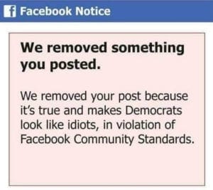 Fakebook removal message