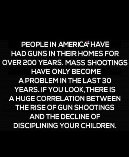 Guns aren't the problem. Decline of discipline is.