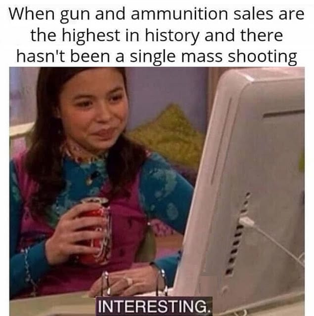 not a single mass shooting and gun sales at highest in history
