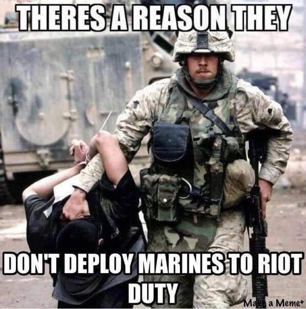 There's a reason they don't deploy Marines to riot duty