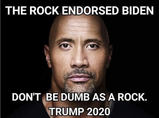 Dumb as a rock Biden endorsement