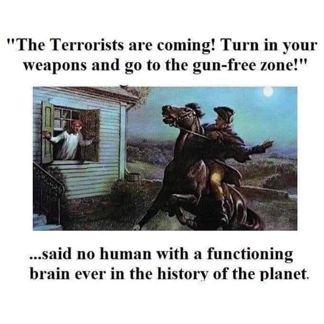 Turn in your weapons and go to the gun-free zone!