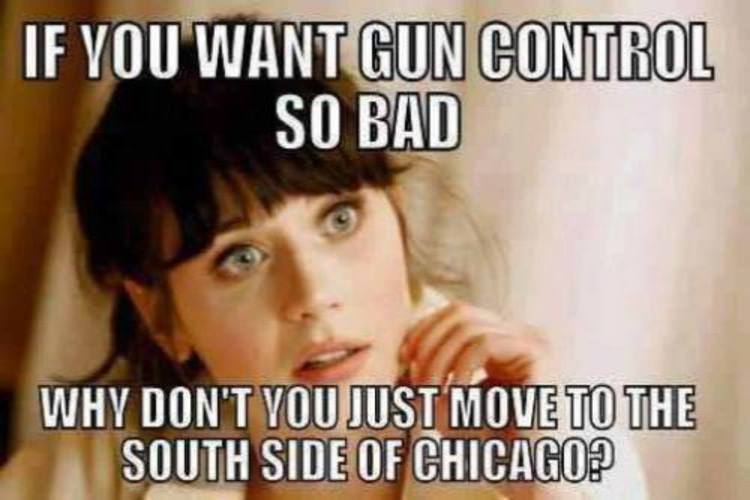 If you want gun control so bad, why don't you just move to the south side of Chicago?