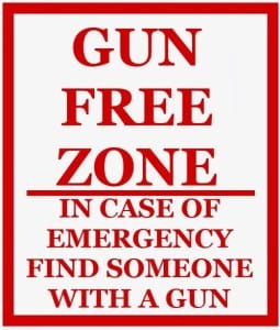 Gun Free Zone sign