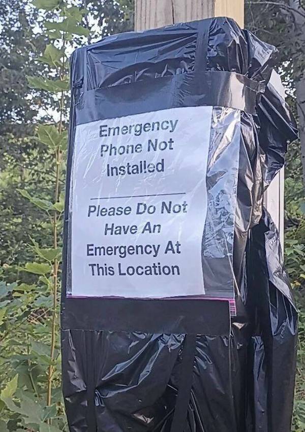 Emergency phone not installed