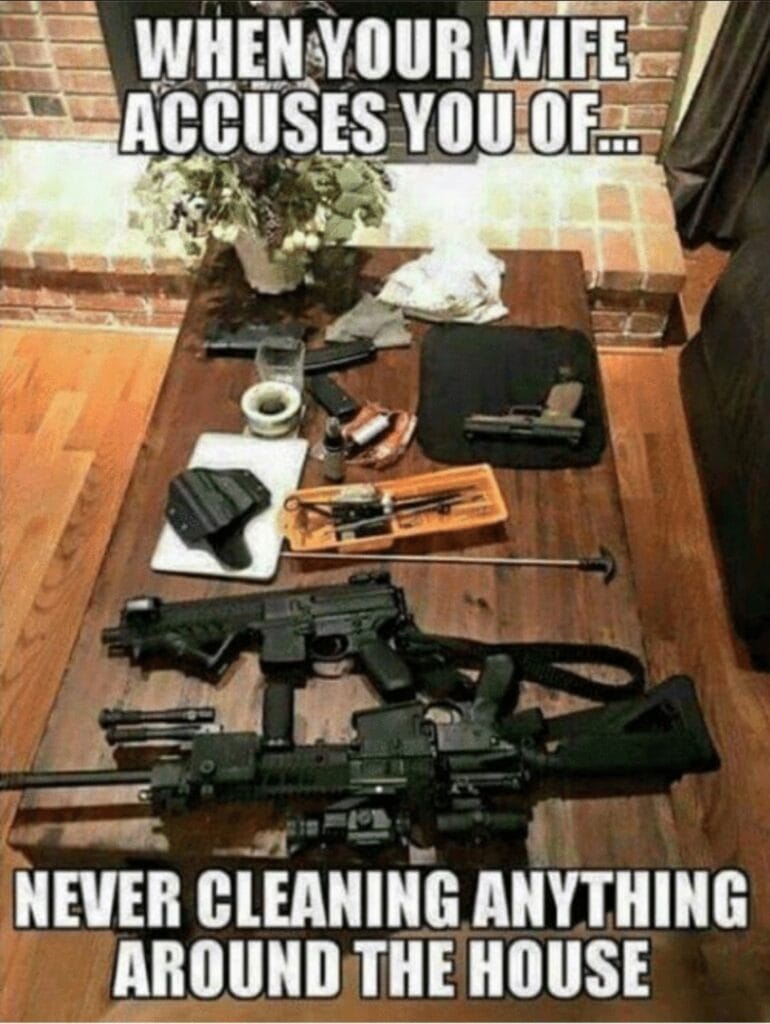 Cleaning guns pic