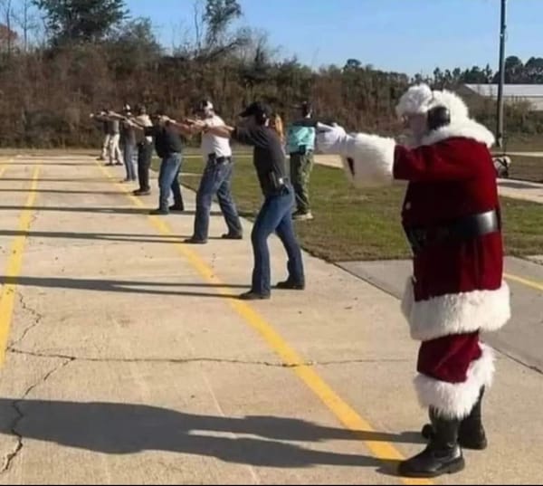 Santa on the firing line