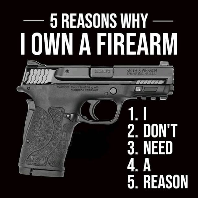 I don't need a reason to own a firearm