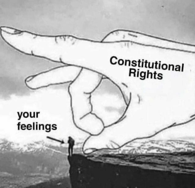 Your feelings vs. my constitutional rights