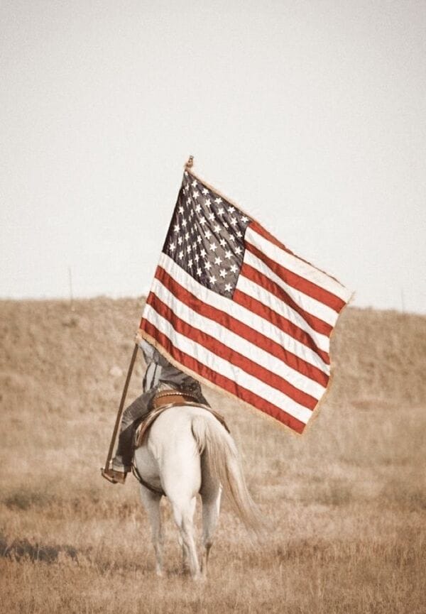 Flag on horseback