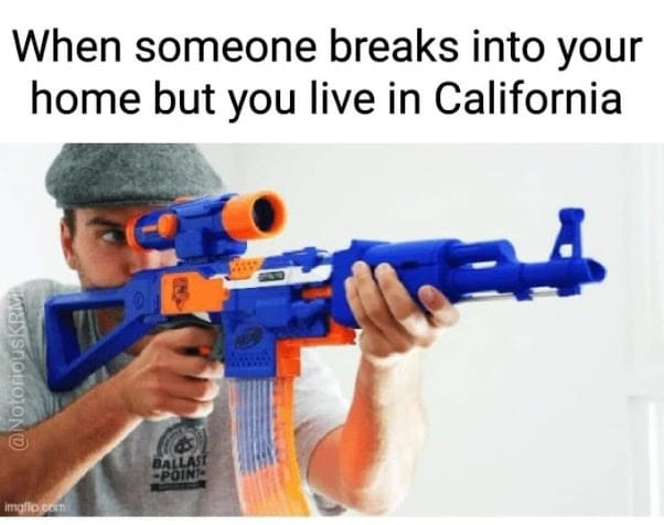 Toy gun to defend your home in California