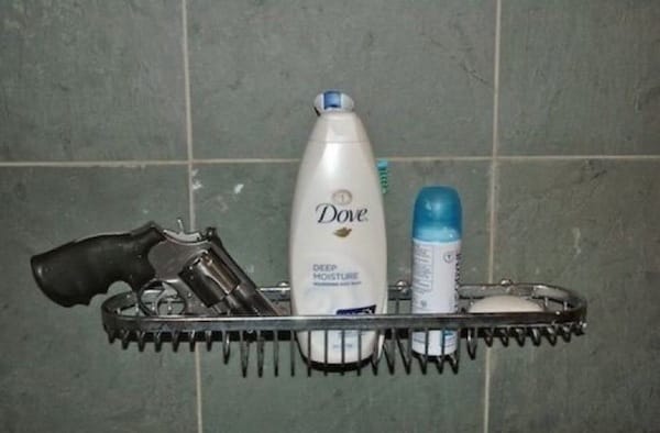 Gun in shower