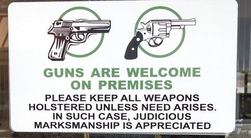 Guns are welcome sign