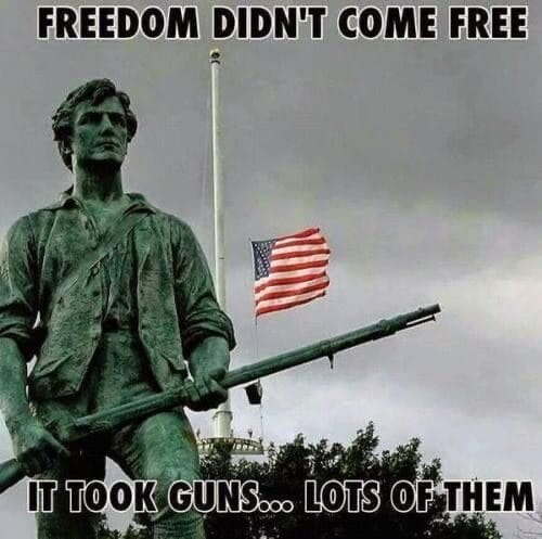 freedom didn't come free. it took guns, lots of them